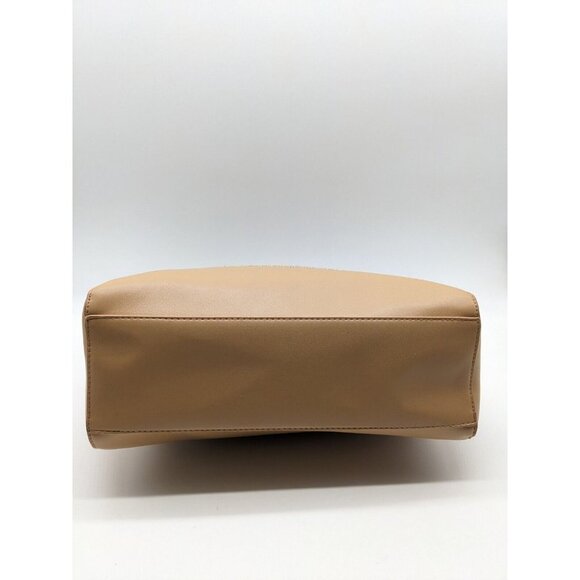 Bebe Allegro Faux-leather Medium Tote + Card case Charm 2 Piece Set - Tan - Picture 7 of 16